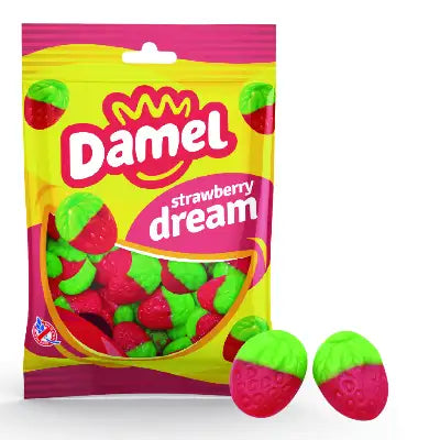 DAMEL - Fraise Sauvage Lisse Sachet 80gr halal boite 12 pièces