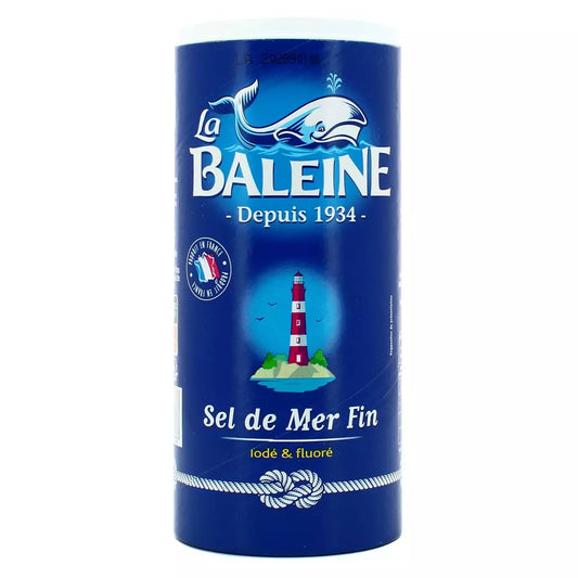 LA BALEINE - SEL FIN IODE ET FLUORE Boite de 550g