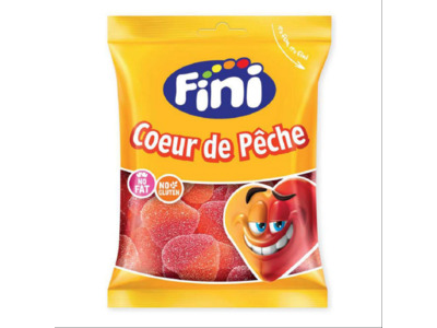 FINI Halal SACHET Cœur de pêche acide 90 gr boite 12 pièces