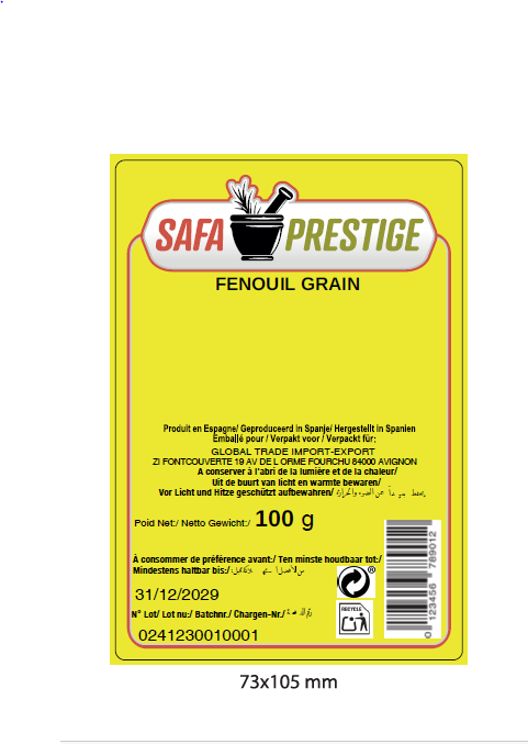 SAFA PRESTIGE fenouil grain 100g