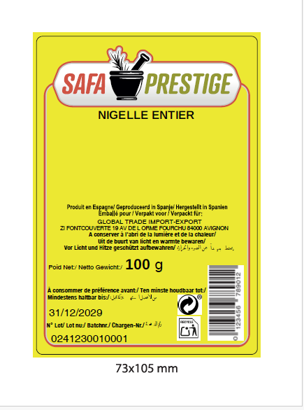 SAFA PRESTIGE nigelle entier 100g