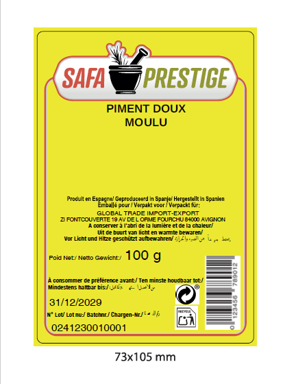SAFA PRESTIGE piment doux moulu 100g