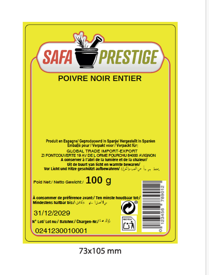 SAFA PRESTIGE poivre noire entier 100g