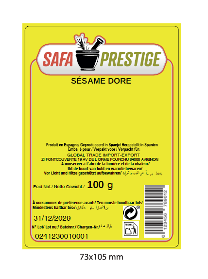 SAFA PRESTIGE sésame dore 100g